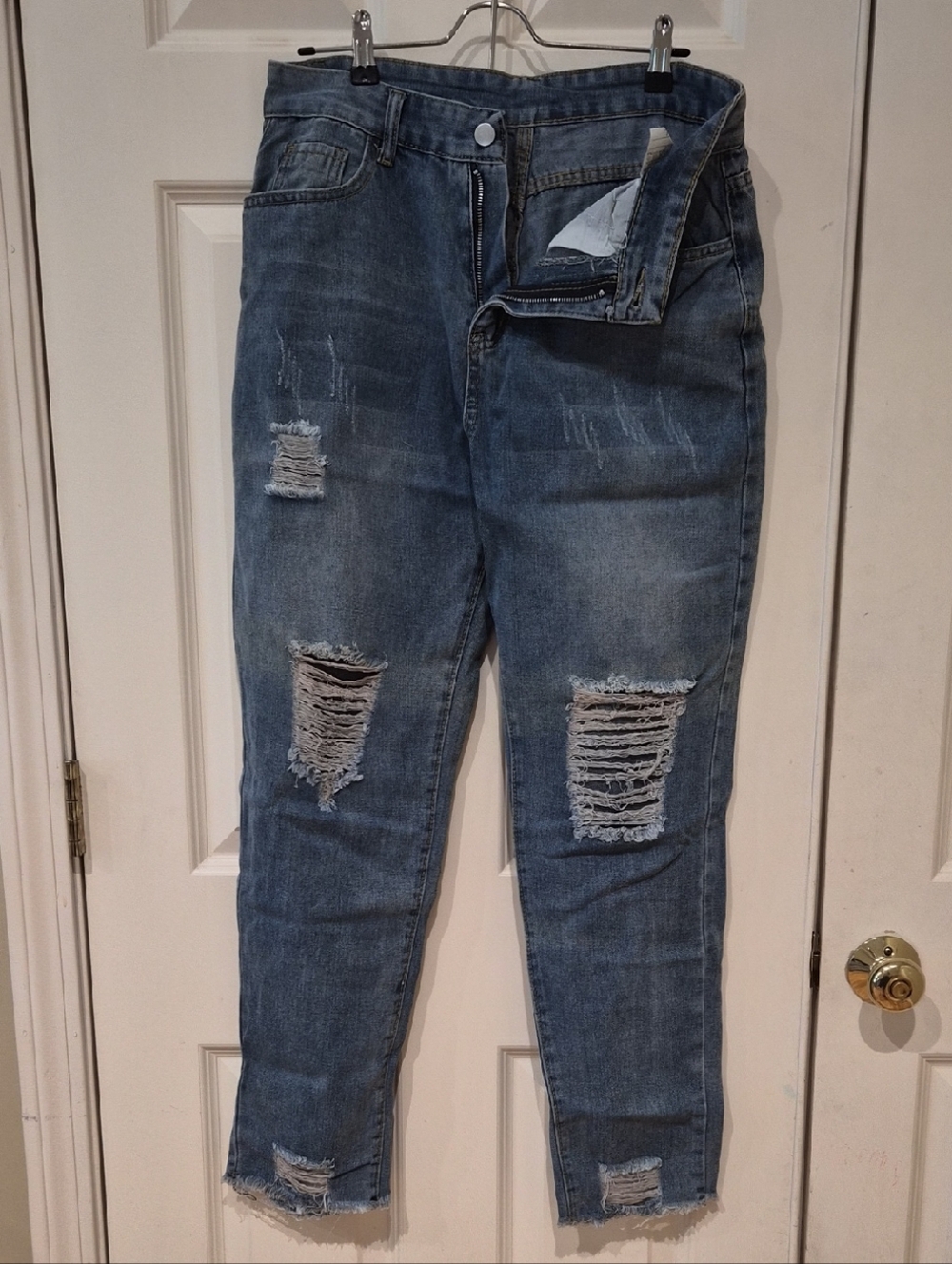 Amazon Women’s Skinny Distressed Denim Jeans - Medium Blue
